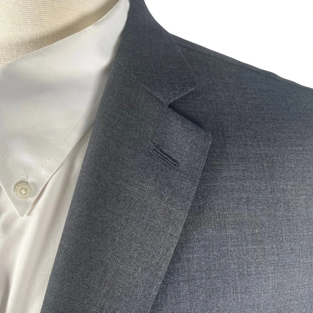 Lauren Ralph Lauren Blazer Mens 44L Charcoal‎ 100% Wool Two Button Suit Separate